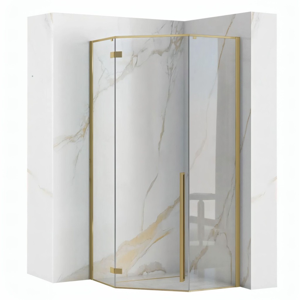 REA Sprchový kout DIAMOND 100x100 BRUSH GOLD REA-K5684