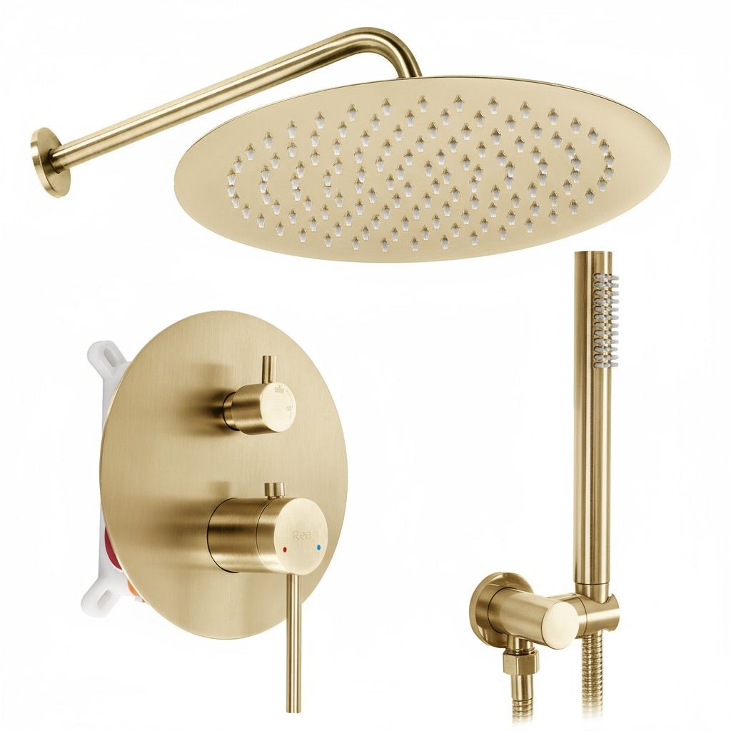 REA Podomítková sprchová sada Foss Clif Brush Gold + BOX REA-P5647