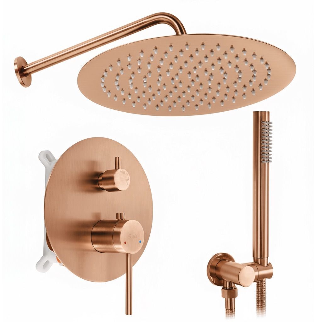 REA Podomítková sprchová sada Foss Clif Brush Copper + BOX REA-P5649