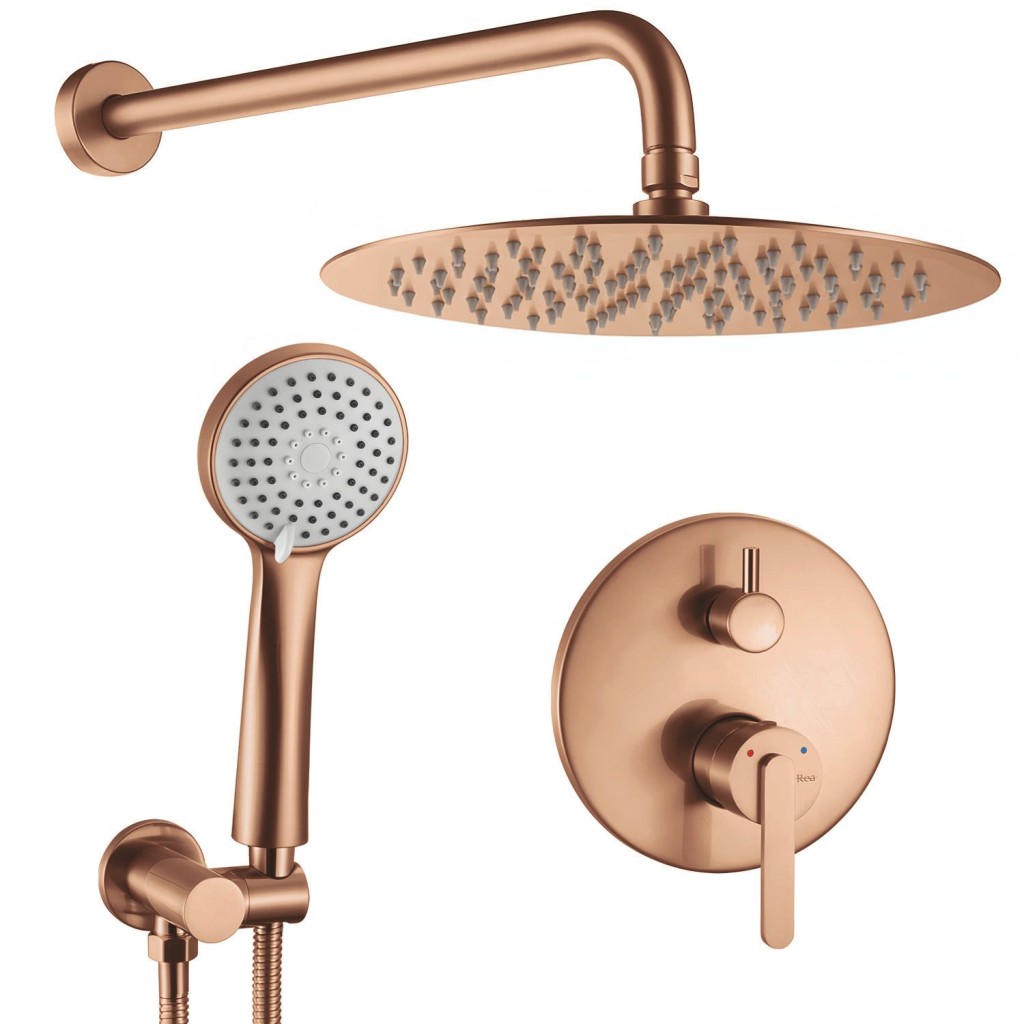 REA Podomítková sprchová sada Ontario Brush Copper + BOX REA-P5650