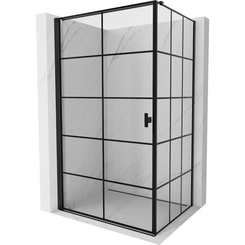 MEXEN/S Mist-B  sprchový kout dveře křídlové levá 70 x 85, černá kratka, černá 8A2T-070-085-70-77-L