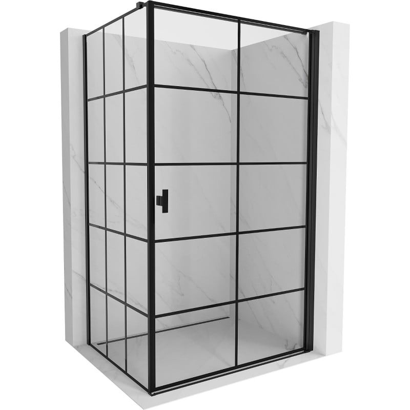 MEXEN/S Mist-B  sprchový kout dveře křídlové pravá 80 x 100, černá kratka, černá 8A2T-080-100-70-77-P