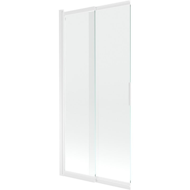 MEXEN Fox vanová zástěna 2-křídlová posuvná 85 x 150, transparent, bílá 891-085-002-20-00
