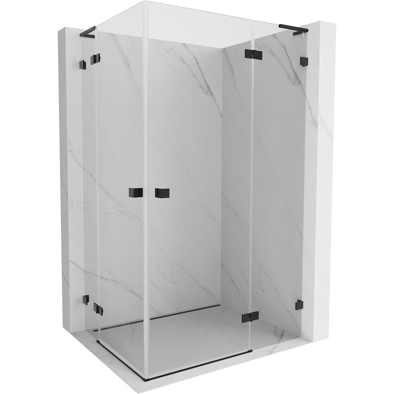 MEXEN/S Lunar L Duo sprchový kout dveře křídlové pravá 120 x 85, transparent, černá 834L-120P-085L-70-00