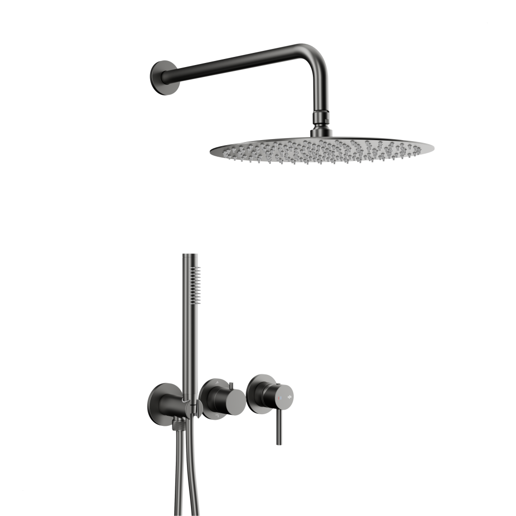 KFA Sada sprchy Moza, podomítková s baterií 3-otvorovou, 2 funkční, PVD gunmetal šedá 5039-511-61