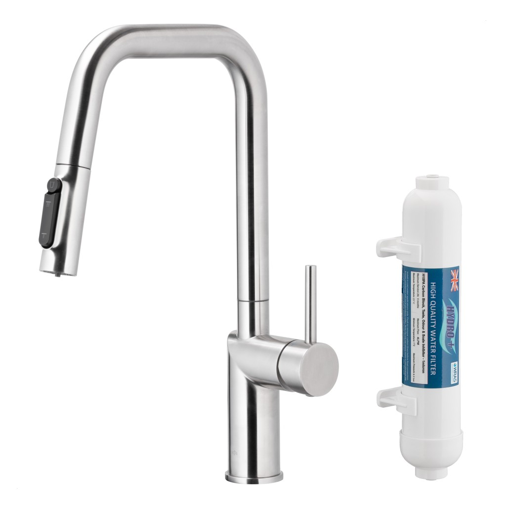 KFA Duero pure style pull-out bat. kuchyňská filtrující, nerezová ocel + filtr hydro+ 6623-312-22