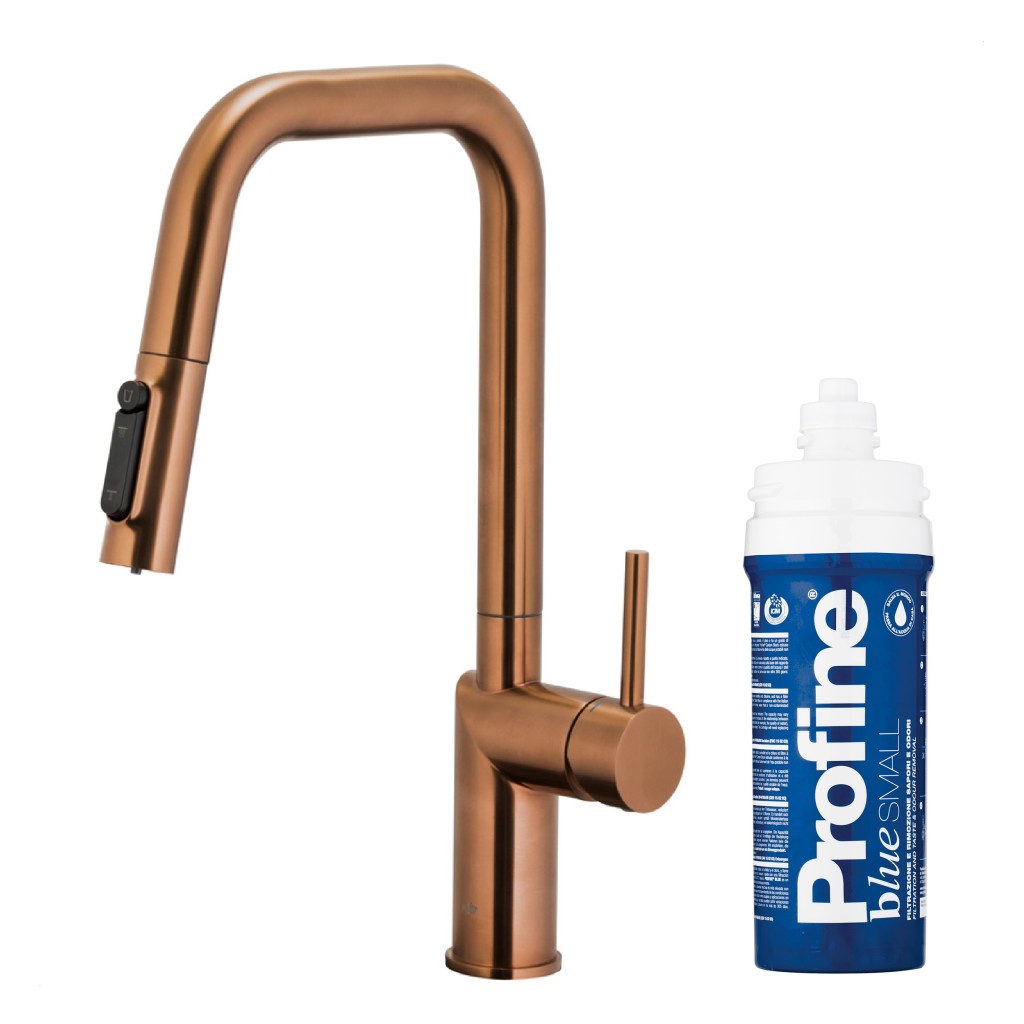 KFA Duero pure style pull-out kuchyňská filtrující, broušené růžové zlato + filtr profine blue s 6623-313-34