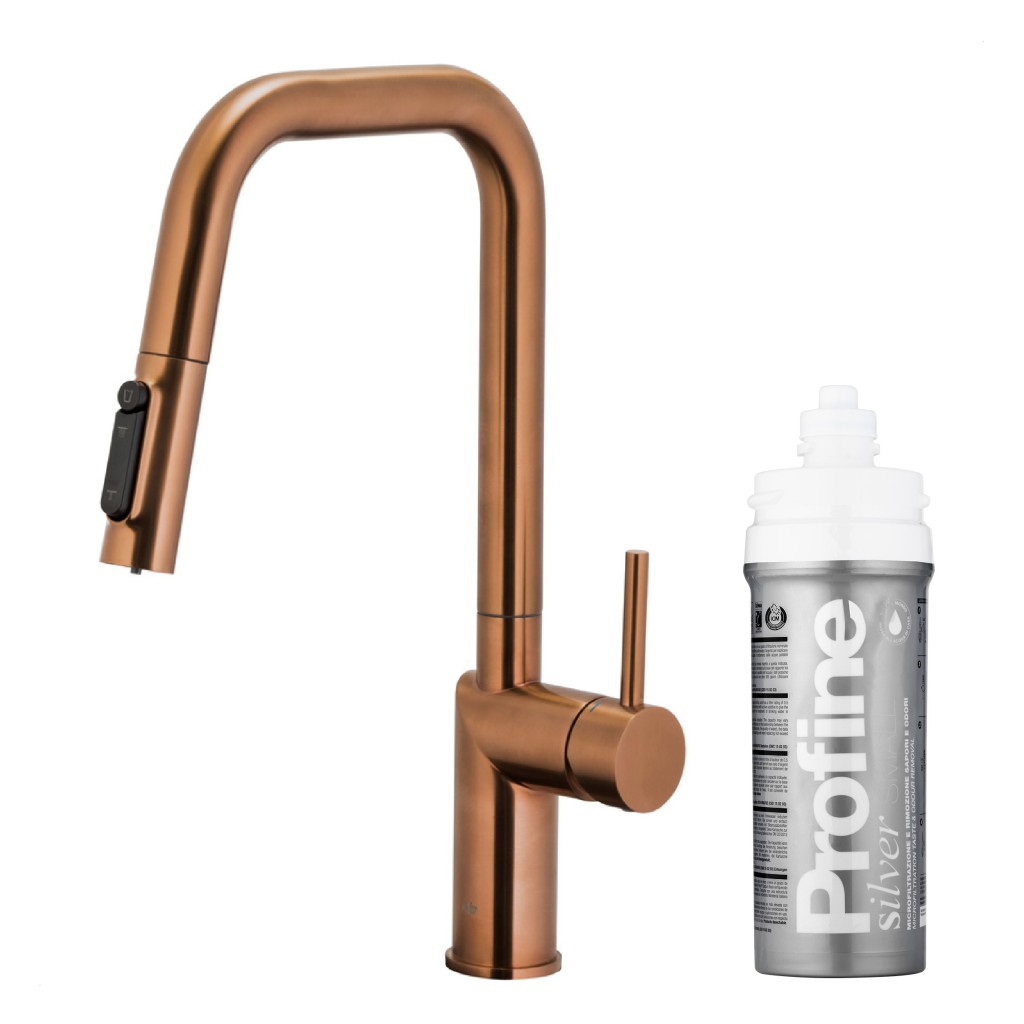 KFA Duero pure style pull-out kuchyňská filtrující, broušené růžové zlato + filtr profine silver s 6623-314-34