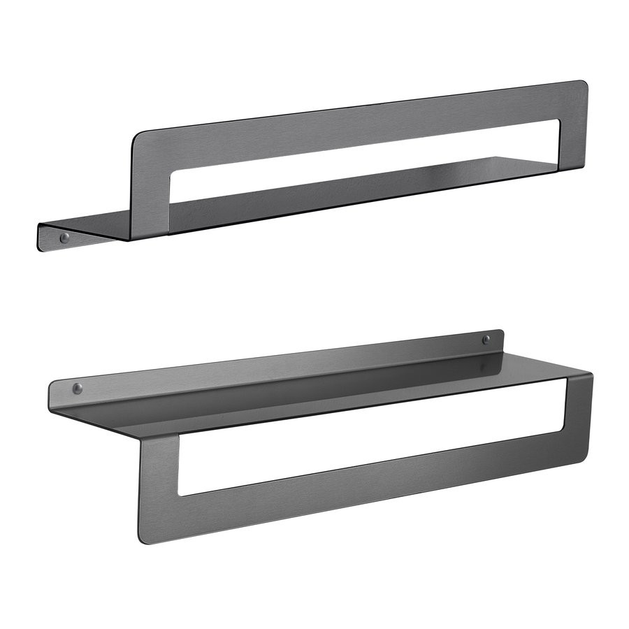 Gedy CLEO polička s držákem ručníků 500, gun metal 2019815