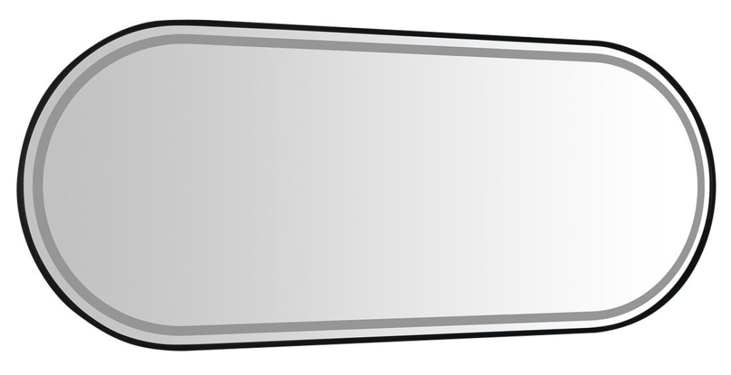 SAPHO KAIRA oválné zrcadlo s LED osvětlením 120x50cm, černá mat KA500