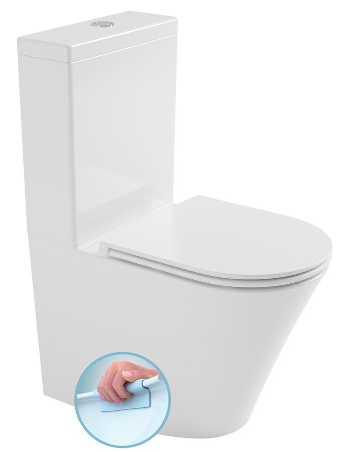 Bruckner FEIN WC kombi, Rimless, spodní/zadní odpad, bílá 201.428.4