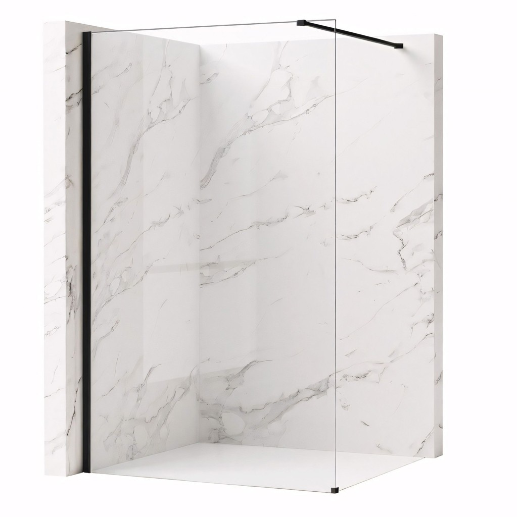 REA/S Sprchová zástěna Flexi Transparent / Black 90 KPL-K99166