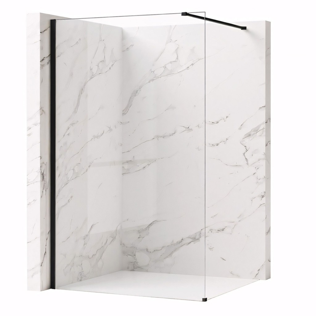 REA/S Sprchová zástěna Flexi Transparent / Black 70 KPL-K99168