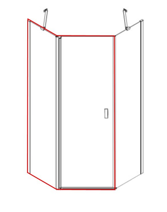 Levně MEXEN MIST dveřní část pětiboká (d+s) 90x200 cm 6mm zlatá kartáčovaná, čirá 8A8-090-000-55-00