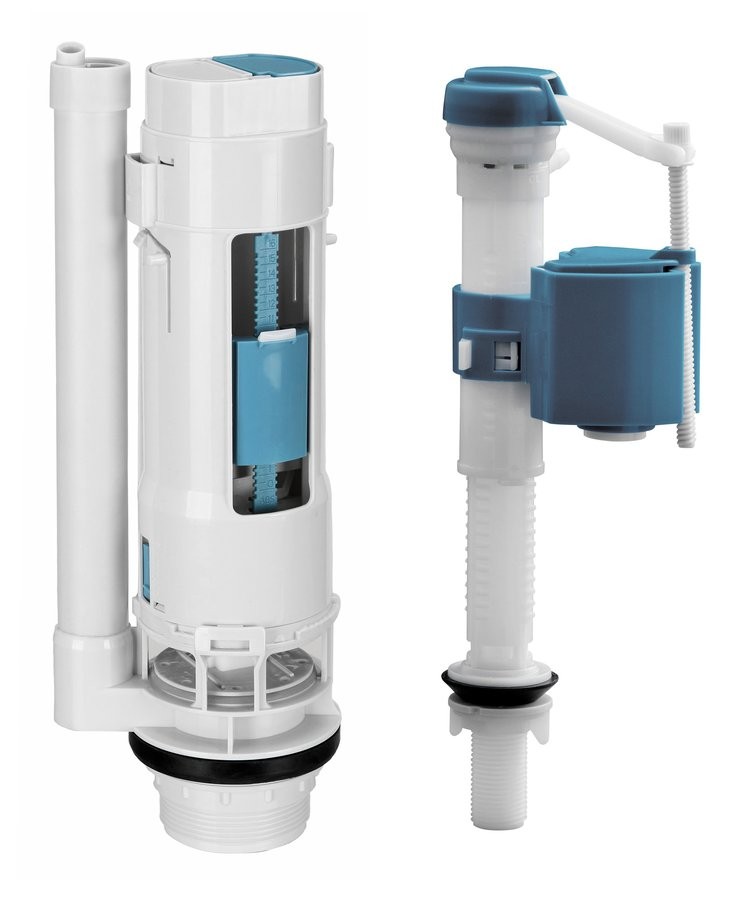 AQUALINE Splachovací souprava s DUAL tlačítkem 49, spodní napouštění 1/2", chrom NDPC108-1