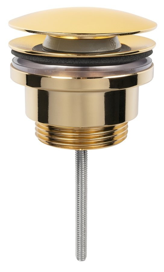 SAPHO Umyvadlová výpust 5/4“, click-clack, velká zátka, 5-65, zlato CV1110G