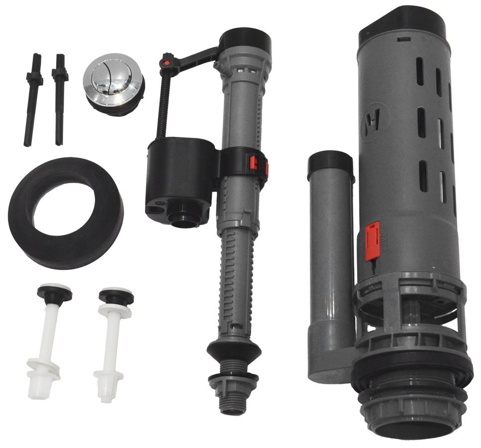 AQUALINE Splachovací souprava s DUAL tlačítkem 49 spodní napouštění 1/2", chrom NDPB105WR-1