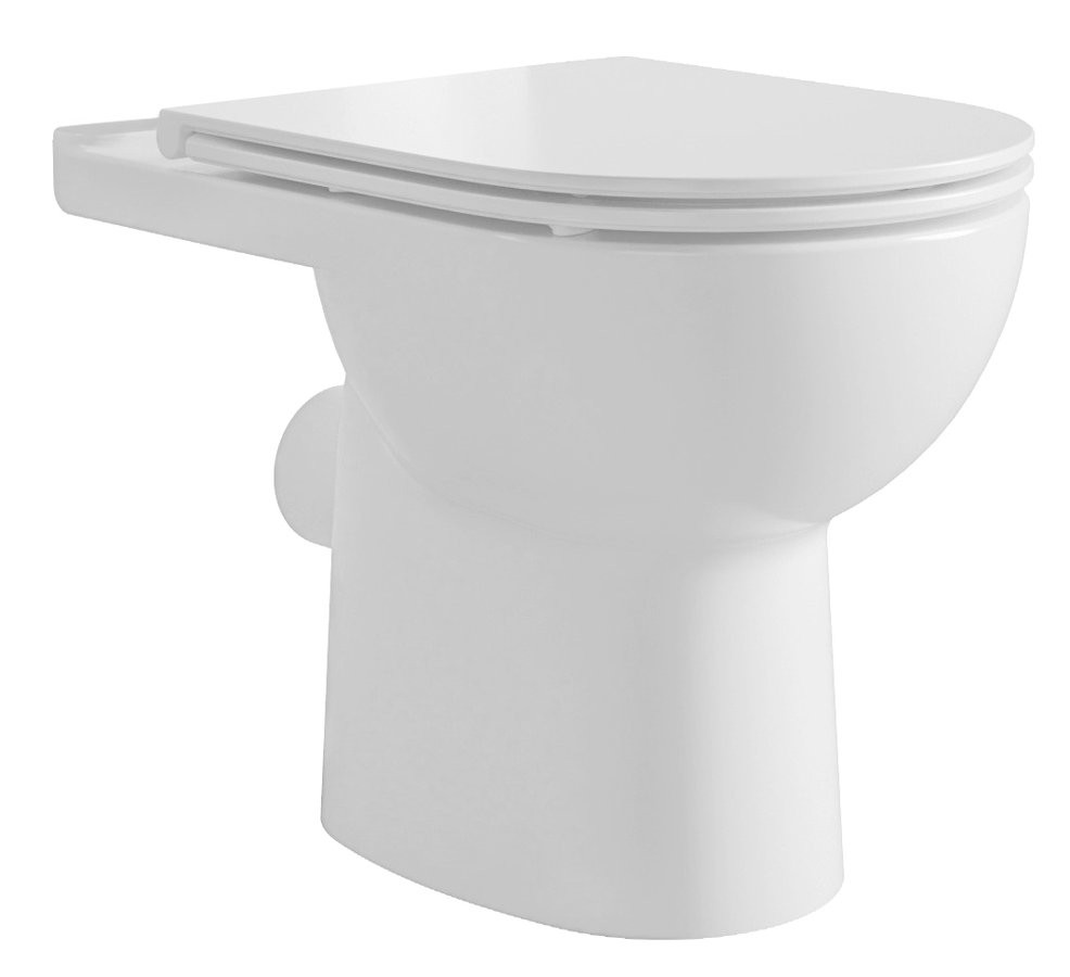 AQUALINE TAVON WC kombi mísa, Rimless, 61x35,5 cm, zadní odpad, bílá PB106-111