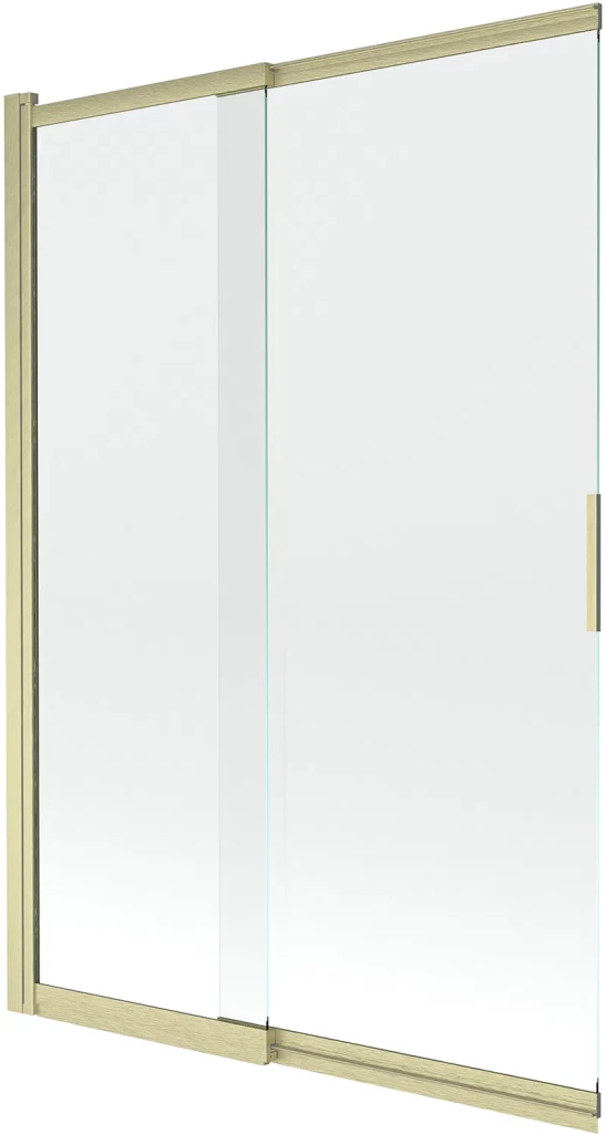 MEXEN Fox vanová zástěna 2-křídlová posuvná 120 x 150, transparent, zlatá kartáčovaná 891-120-002-55-00