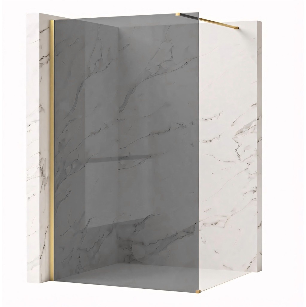 REA/S Sprchová zástěna Flexi Grey / Brush Gold 110 KPL-K99283