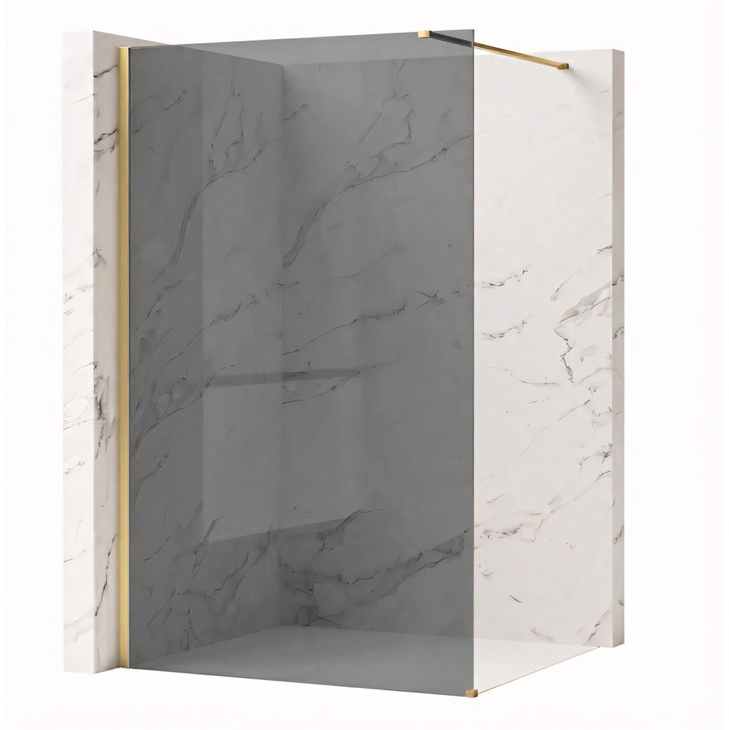 REA/S Sprchová zástěna Flexi Grey / Brush Gold 80 KPL-K99286
