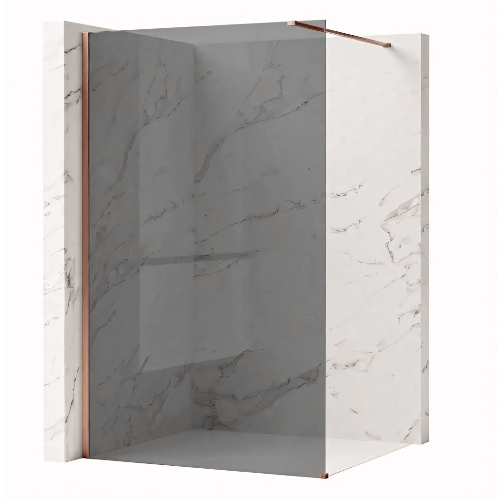 REA/S Sprchová zástěna Flexi Grey / Brush Copper 140 KPL-K99380