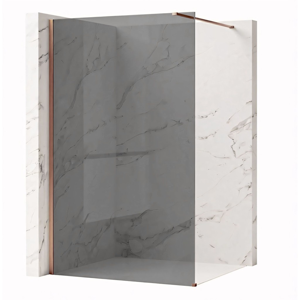 REA/S Sprchová zástěna Flexi Grey / Brush Copper 90 KPL-K99385