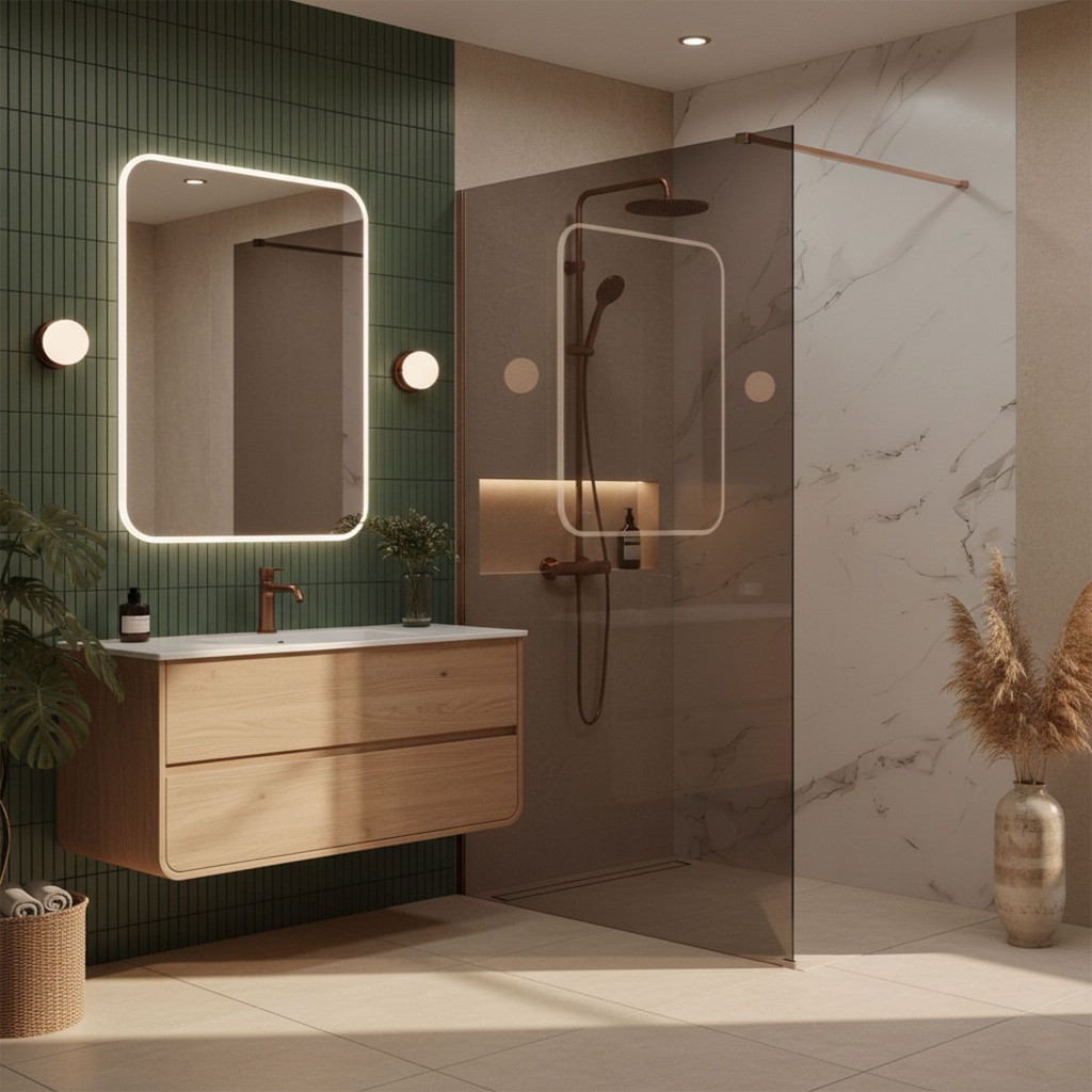 REA/S Sprchová zástěna Flexi Brown / Brush Copper 140 KPL-K99388