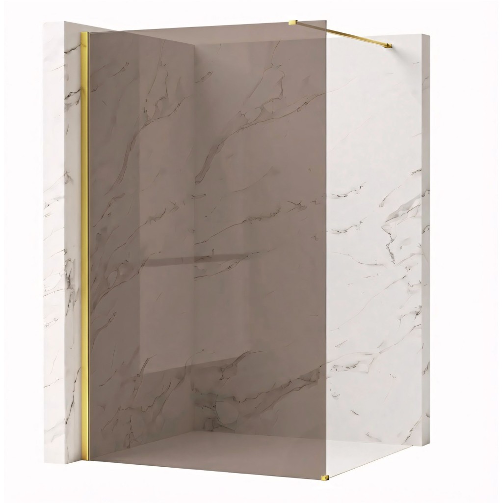 REA/S Sprchová zástěna Flexi Brown / Gold 80 KPL-K99675