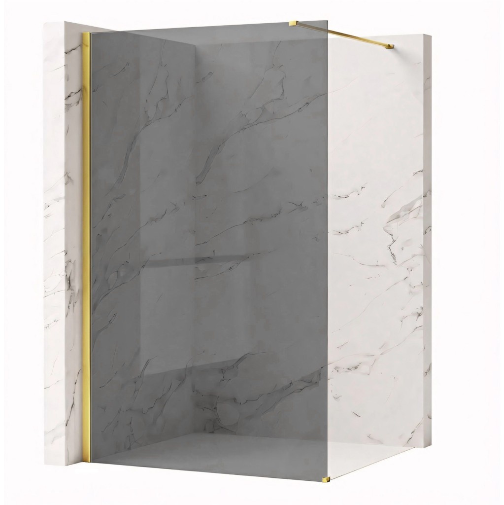 REA/S Sprchová zástěna Flexi Grey / Gold 130 KPL-K99781