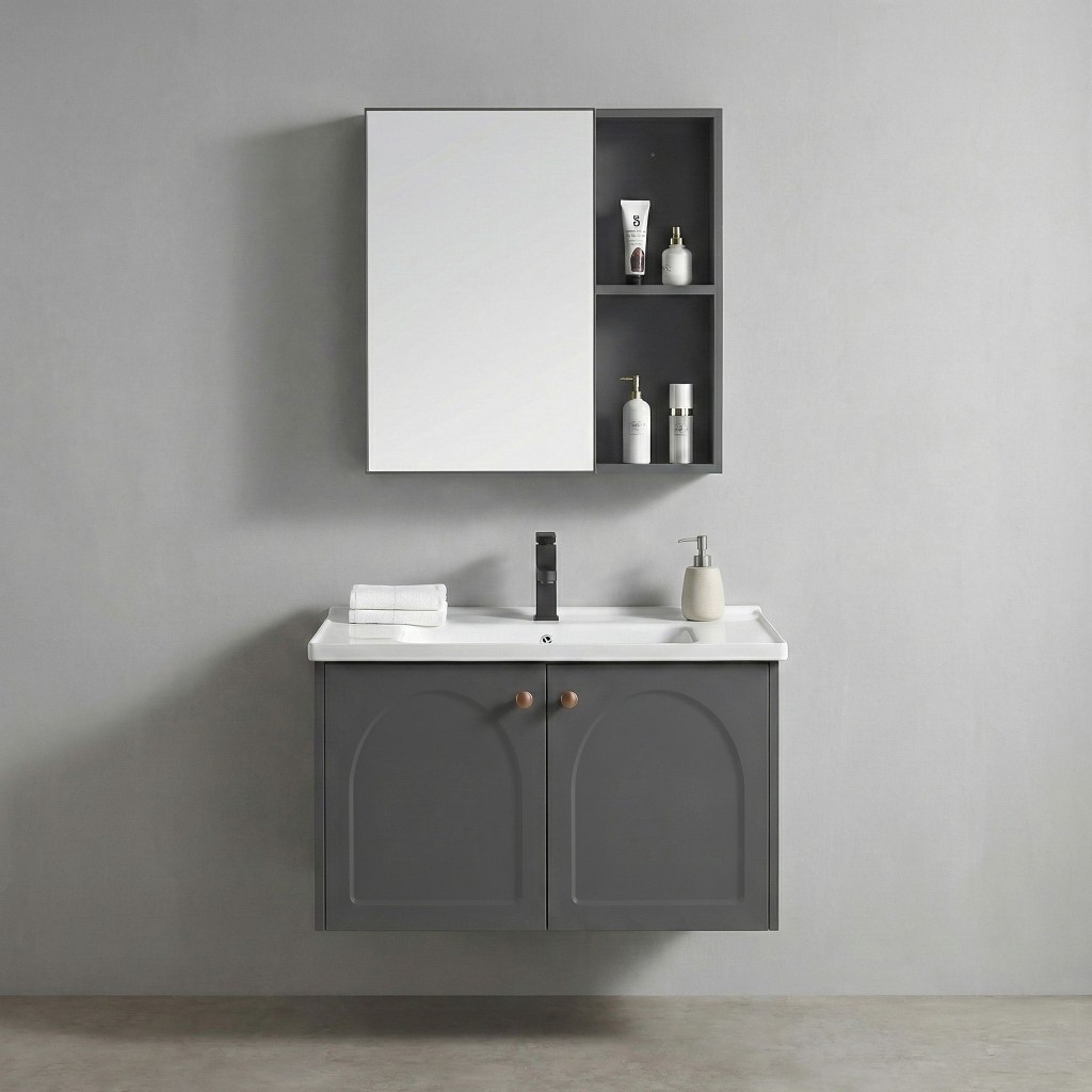 REA Sada koupelnového nábytku s umyvadlem Denver 60cm Grey REA-M0010
