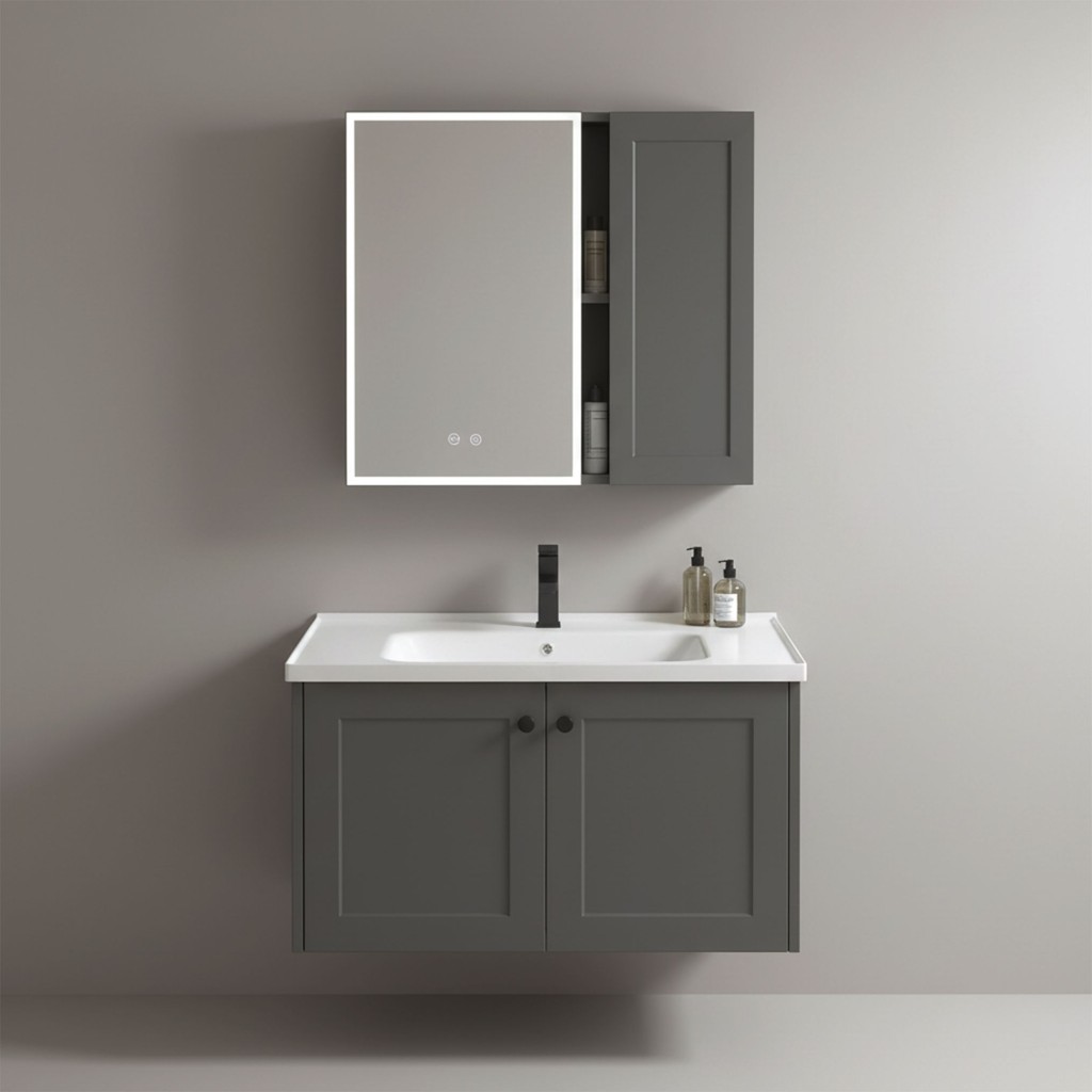 REA Sada koupelnového nábytku s umyvadlem Monti 60cm Grey REA-M0015