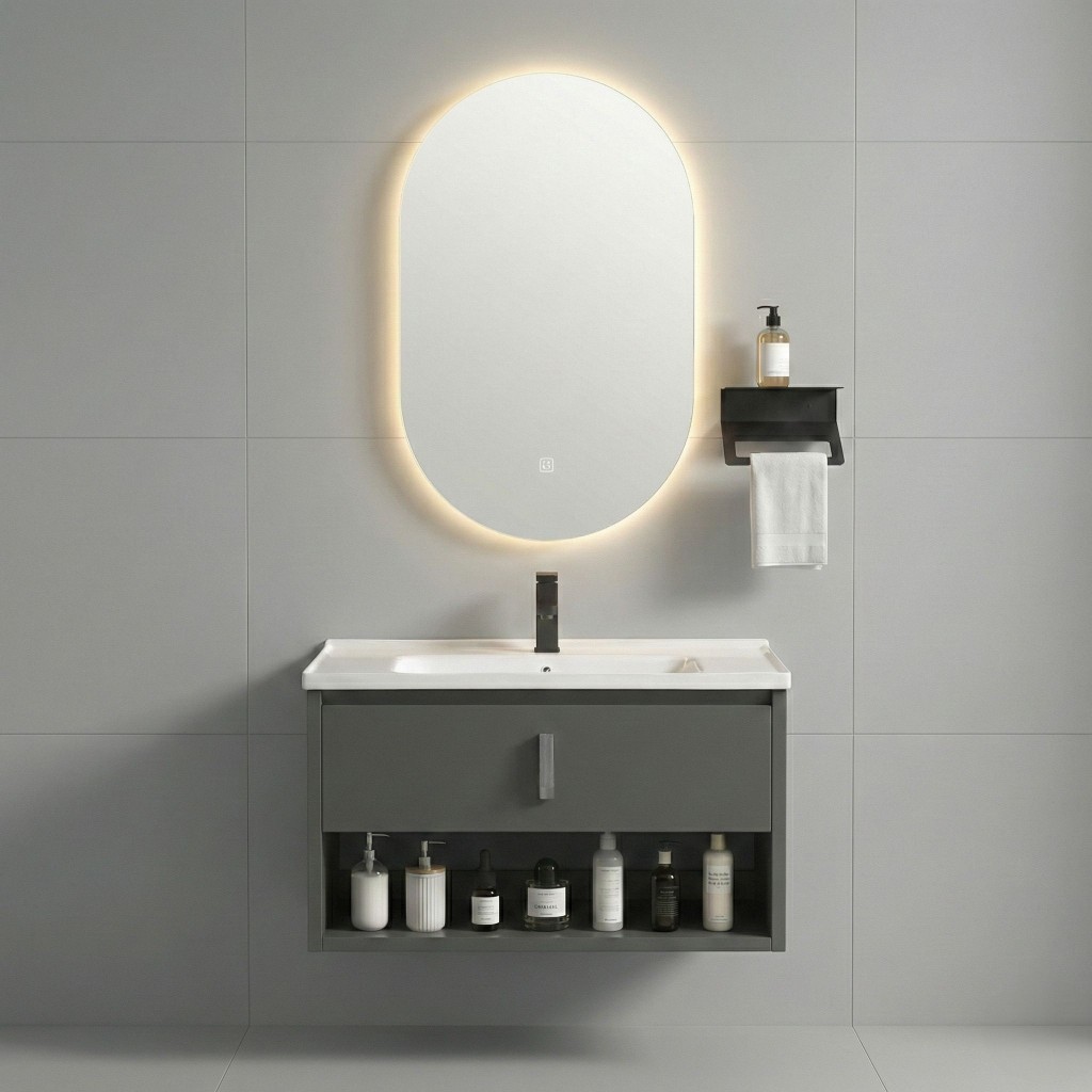 REA Sada koupelnového nábytku s umyvadlem Toledo 60cm Grey REA-M0017