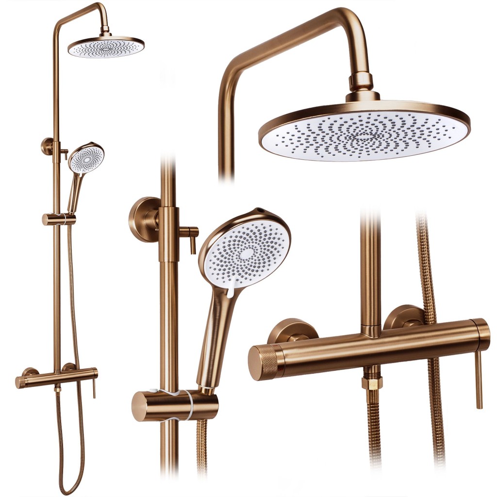 REA Sprchový set Foss Clif Brush Copper REA-P3914