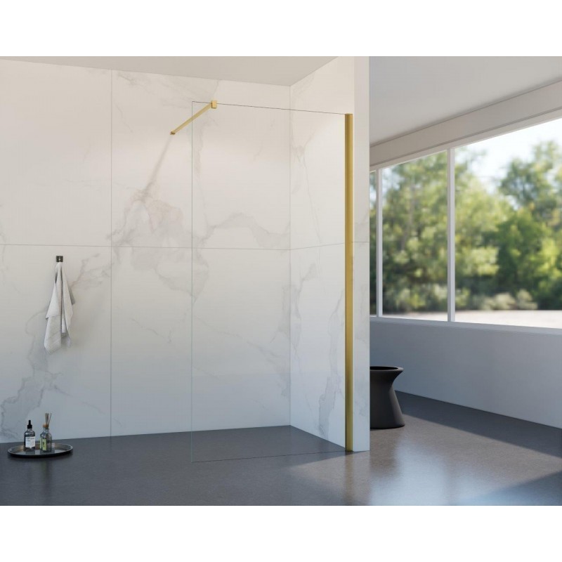 HOPA Walk-in sprchový kout LAGOS GOLD NEW 200 Barva rámu Zlatá, Rozměr A 100, Rozměr C 200, Výplň Čiré bezpečnostní sklo 8 mm BCLAGO10BGCN2