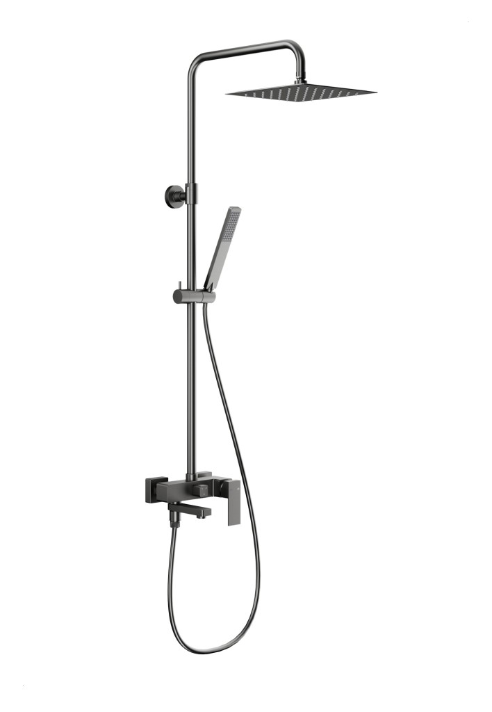 KFA Sprchový sloup Logon s baterií sprchovou a vanovým výtokem, PVD gunmetal šedá 5136-925-61