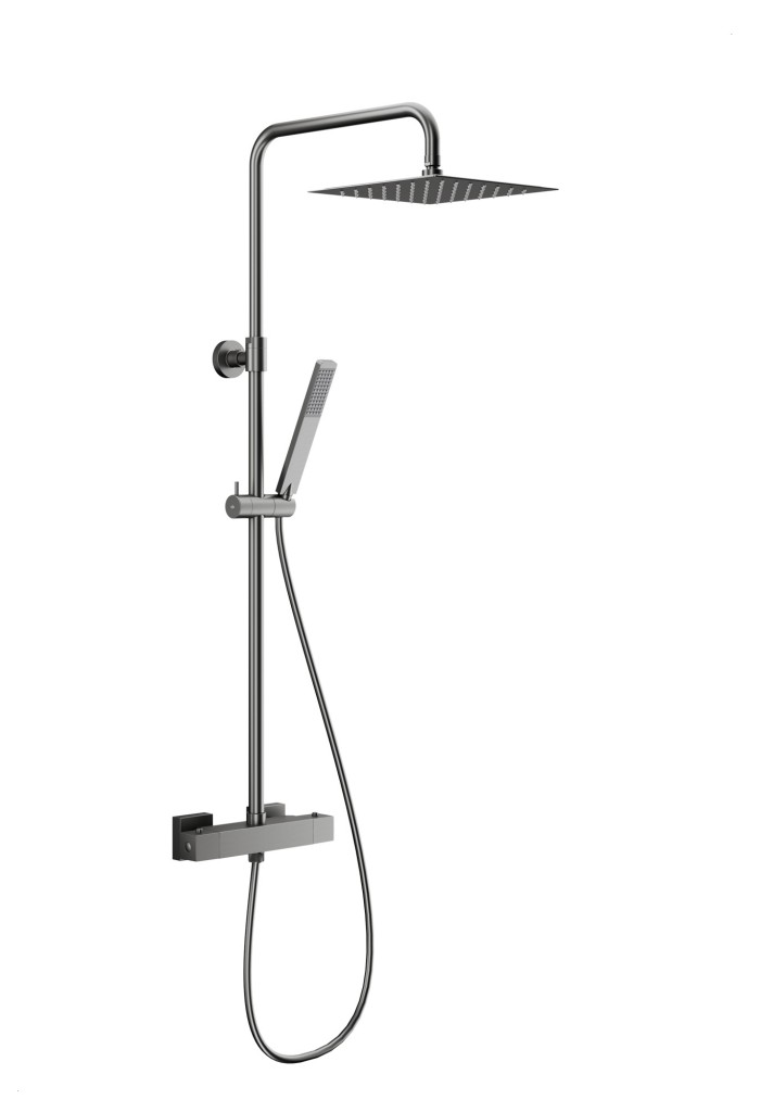 KFA Sprchový sloup Logon s baterií sprchovou, termostatickou, premium, PVD gunmetal šedá 5746-920-61