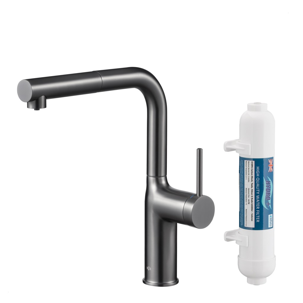 KFA Duero pure move pull-out, filtrující s otočnou výtokovou armaturou, gunmetal šedá + filtr hydro+ 6623-422-61