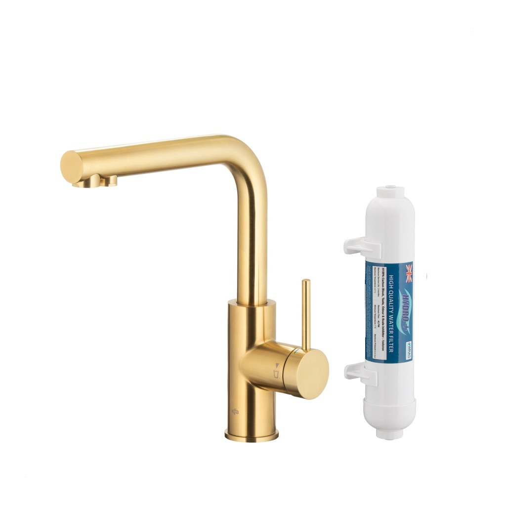 KFA Duero pure basic, filtrující s otočnou výtokovou armaturou, PVD broušené světlé zlato + filtr hydro+ 6623-912-39