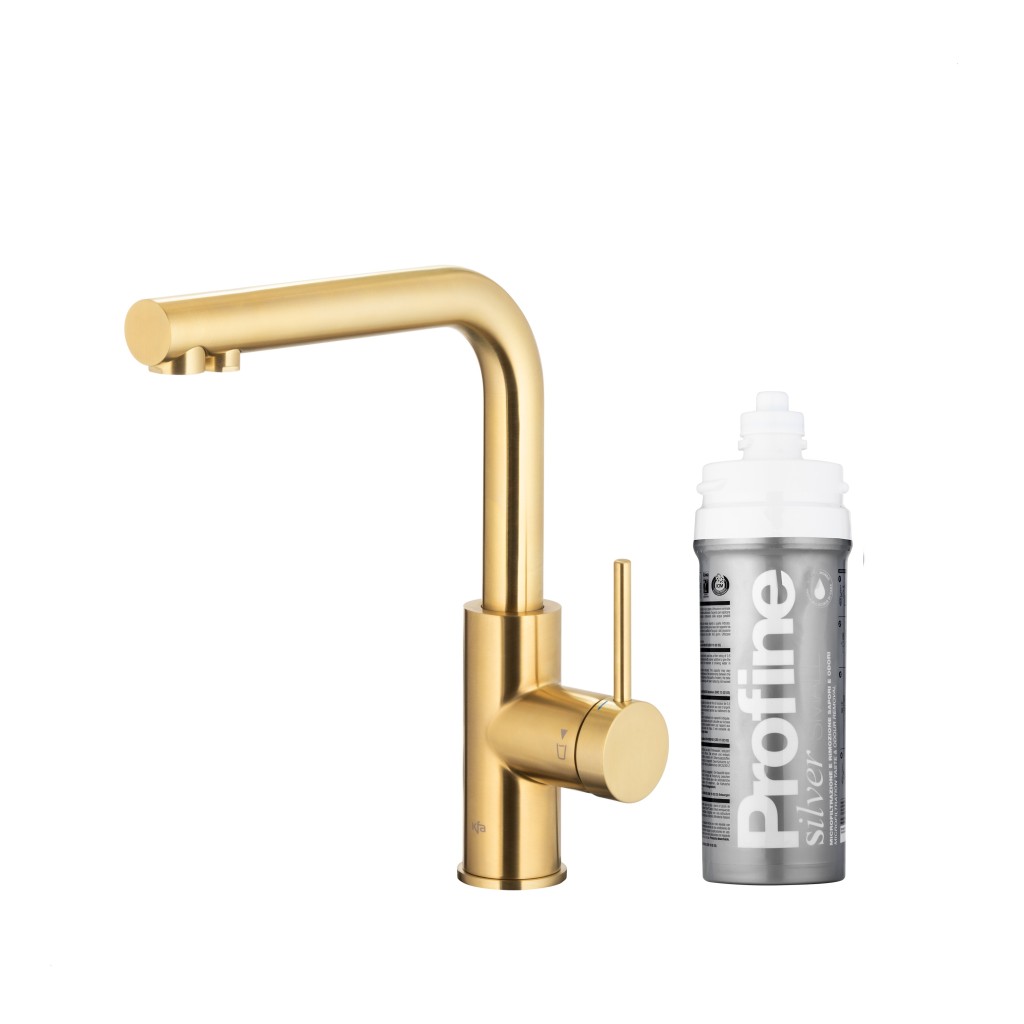 KFA Duero pure basic, filtrující s otočnou výtokovou armaturou, PVD broušené světlé zlato + profine silver s 6623-914-39