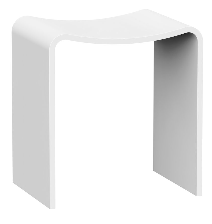 SAPHO KORAL koupelnová stolička 40x43x30cm, solid surface, bílá mat WF462