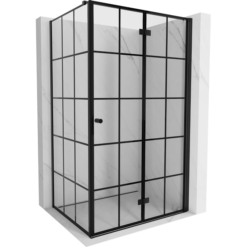 MEXEN/S Mist-F sprchový kout skládací dveře pravá 110 x 95, černá kratka, černá 8A6T-110-095-70-77-P