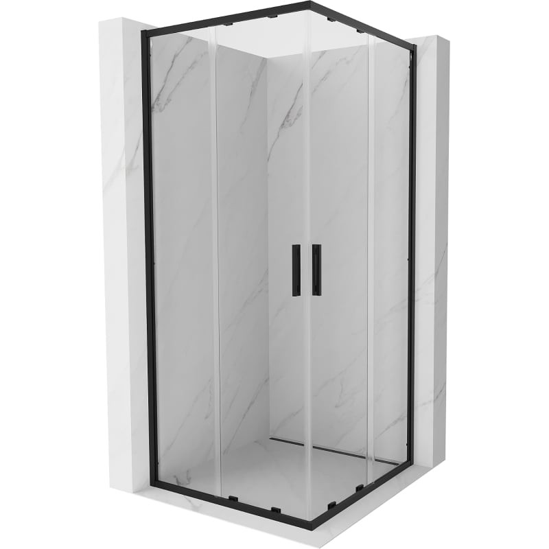 MEXEN Exo čtvercový posuvný sprchový kout 95 x 95, transparent, černá 8111-095-095-70-00