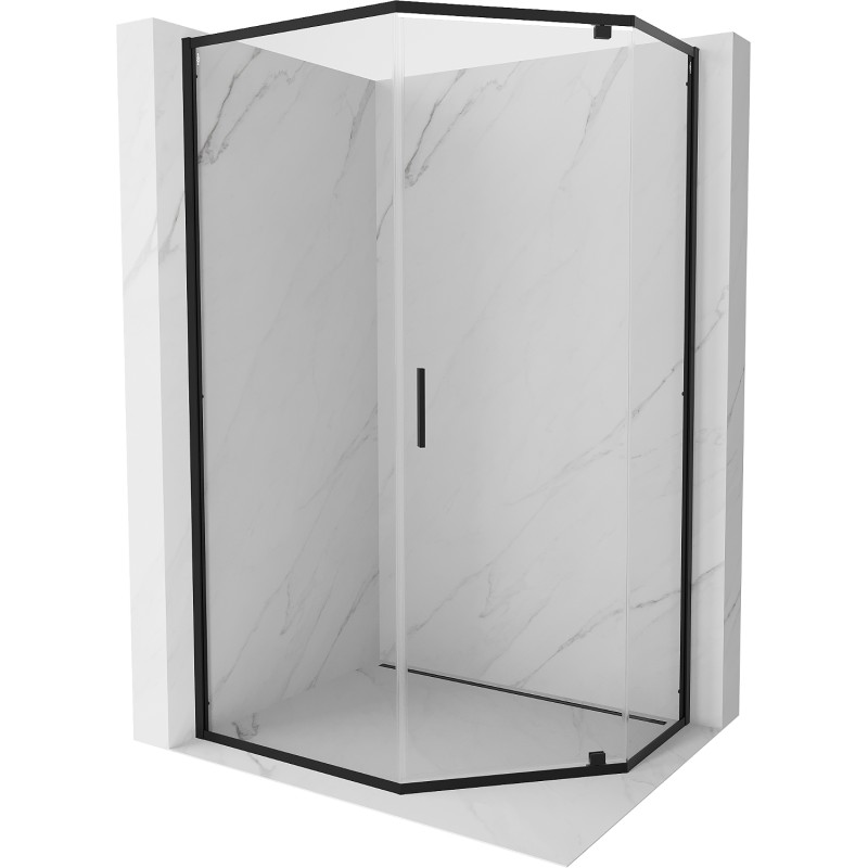 MEXEN Exo sprchový kout pětiboký křídlový 100 x 80, transparent, černá 812-100-080-70-00