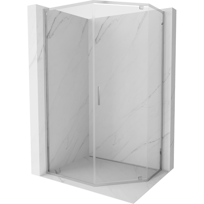 MEXEN Exo sprchový kout pětiboký křídlový 100 x 90, transparent, chrom 812-100-090-01-00