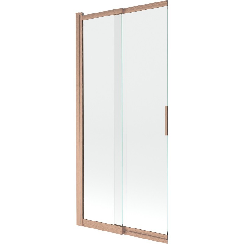 MEXEN Fox vanová zástěna 2-křídlová przesuwny 85 x 150, transparent, měď kartáčovaná 891-085-002-65-00