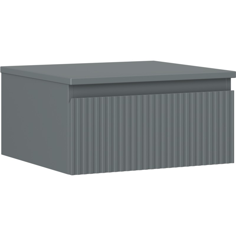 MEXEN/S Rivel koupelnová skříňka pod umyvadlo 50 cm s deskou, 1 šuplík, reliéf , grafit mat 91A20-05023-1-BFC66