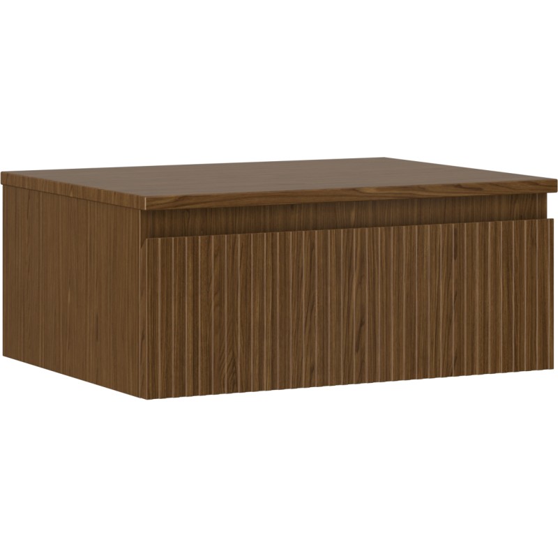 MEXEN/S Rivel koupelnová skříňka pod umyvadlo 60 cm s deskou, 1 šuplík, reliéf , ořech 91A20-06023-1-BFC86