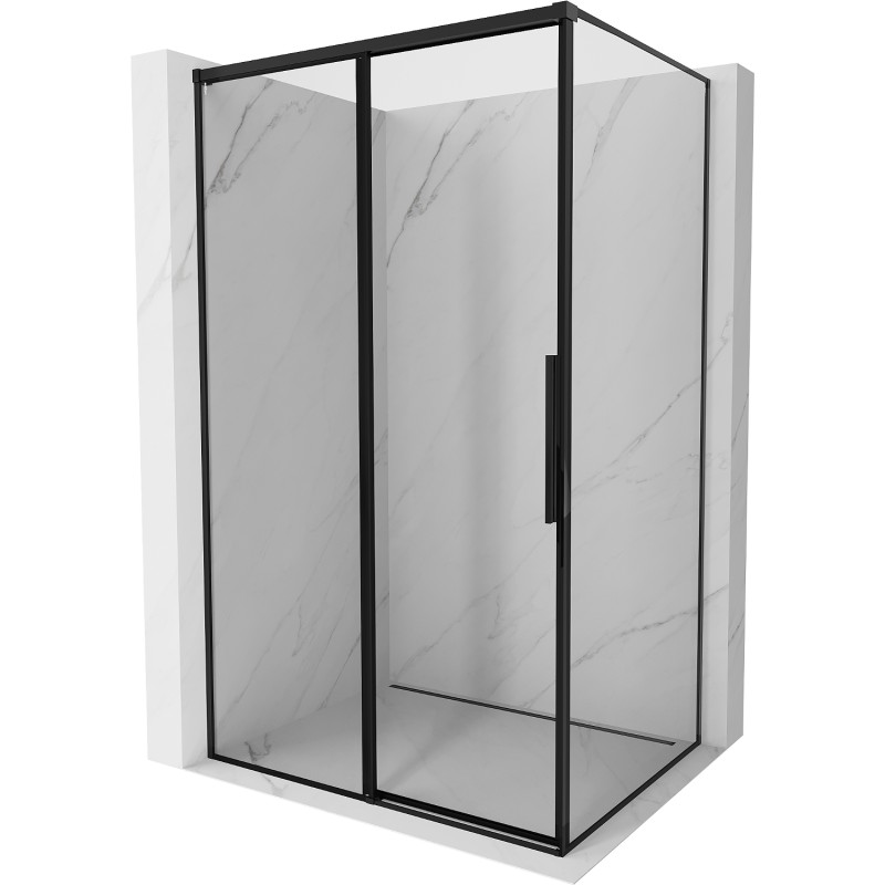 MEXEN/S Rox sprchový kout posuvný levá 135 x 80, černá okraj, černá 8C2-135-080-70-70-L