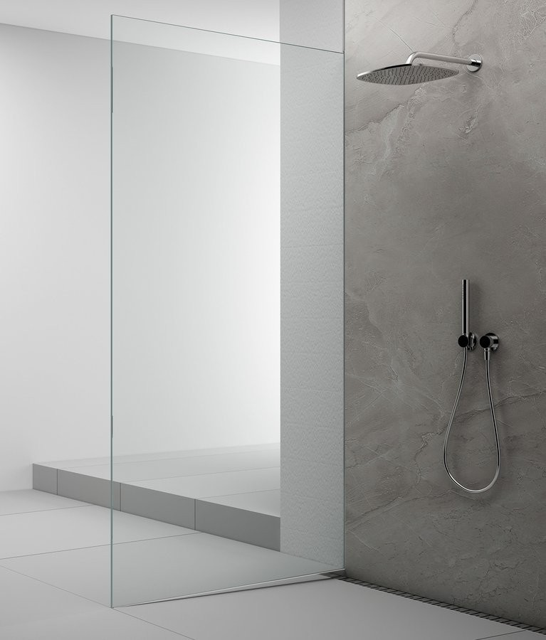 POLYSAN ARCHITEX sada pro uchycení skla podlaha-stěna se spádovou lištou, 1615x2105, levá, leštěný hliník AX2116L